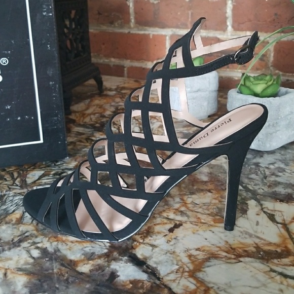 Black caged heels. Various sizes. - Picture 2 of 5